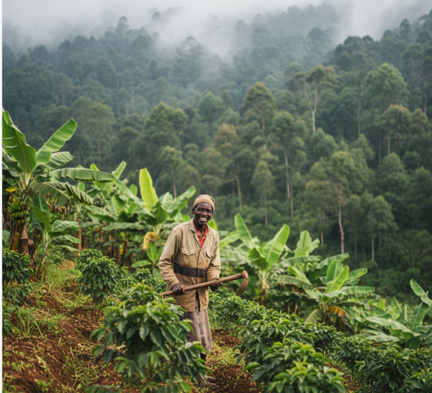 A cultural encounter on the Buhoma Village Walk, learning about traditional farming and local community life near Bwindi forest.