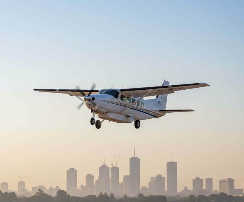 2 Days Masai Mara Flying Package 3 Cessna Caravan flying from Nairobi’s Wilson Airport to Masai Mara on a safari transfer flight.