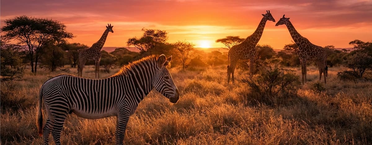 zebras in the savanah