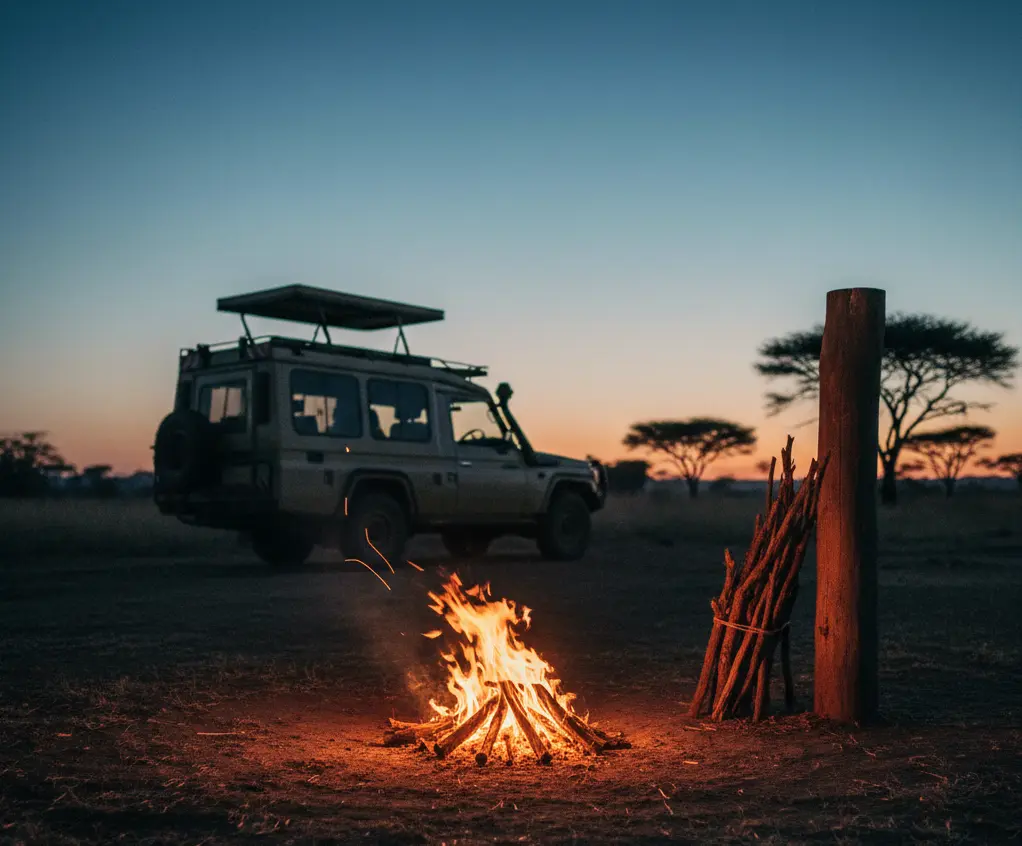 A wild camping setup at Makalia Public Campsite in Lake Nakuru National Park during 2026.
