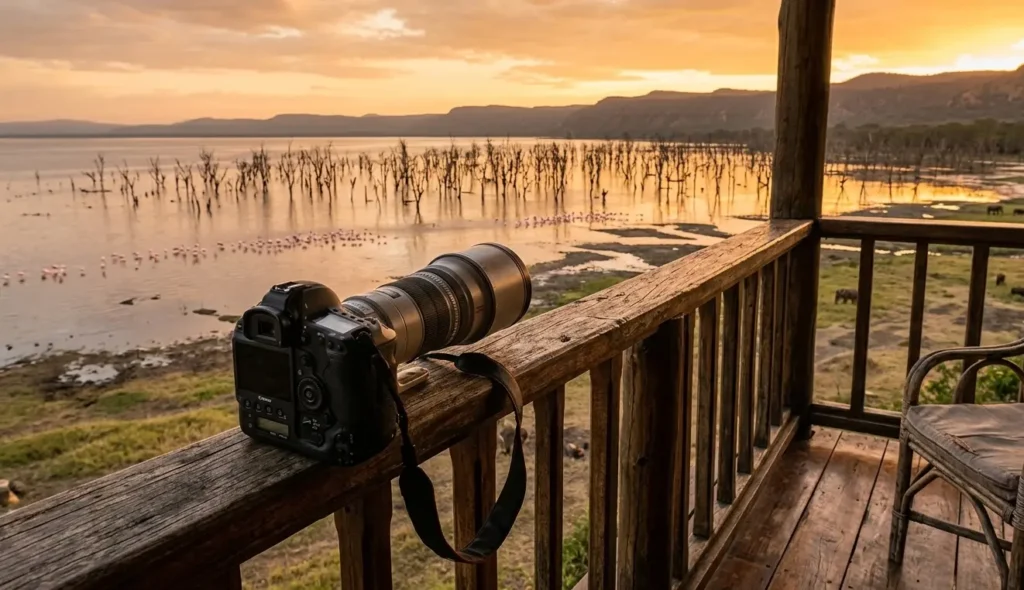 Lake Nakuru National Park FAQs 2026: 27 Insider Answers to Travel Tips & Hidden Costs 5 View of the Lake Nakuru shoreline from a luxury lodge balcony during a 2026 safari.