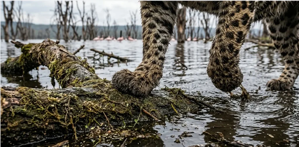 The 5 Best Lake Nakuru Lodges for Wildlife Viewing 2026: A Balcony-View Report 2 A leopard navigating the flooded Ghost Forest of Lake Nakuru National Park in 2026.