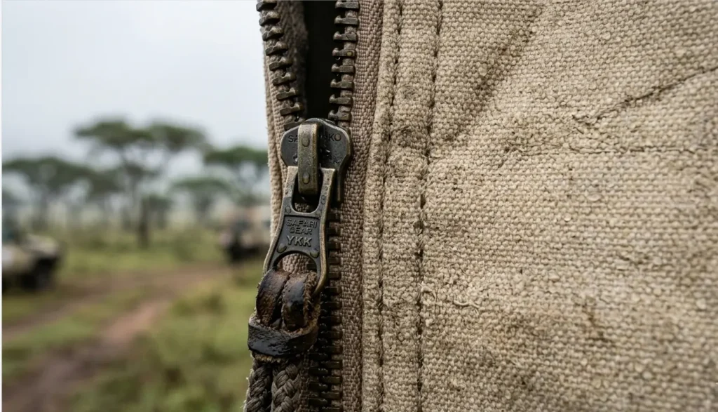 Close-up of heavy-duty canvas walls used in luxury Masai Mara tented camps 2026