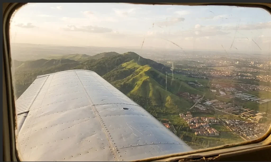 View from a safari flight returning to Nairobi from the Masai Mara.