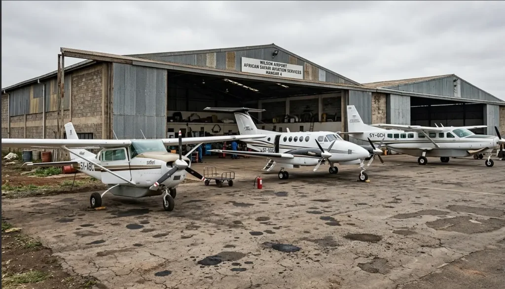 Masai Mara Private Charter Flights 2026: No Queue, No Limit 3 Different types of safari aircraft including Cessna and Beechcraft used for private charters to the Masai Mara