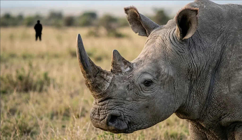 5-Day Kenya Safari 2026: Rhinos, Flamingos & No Crowds 2 One of the last two remaining northern white rhinos under 24-hour guard at Ol Pejeta.
